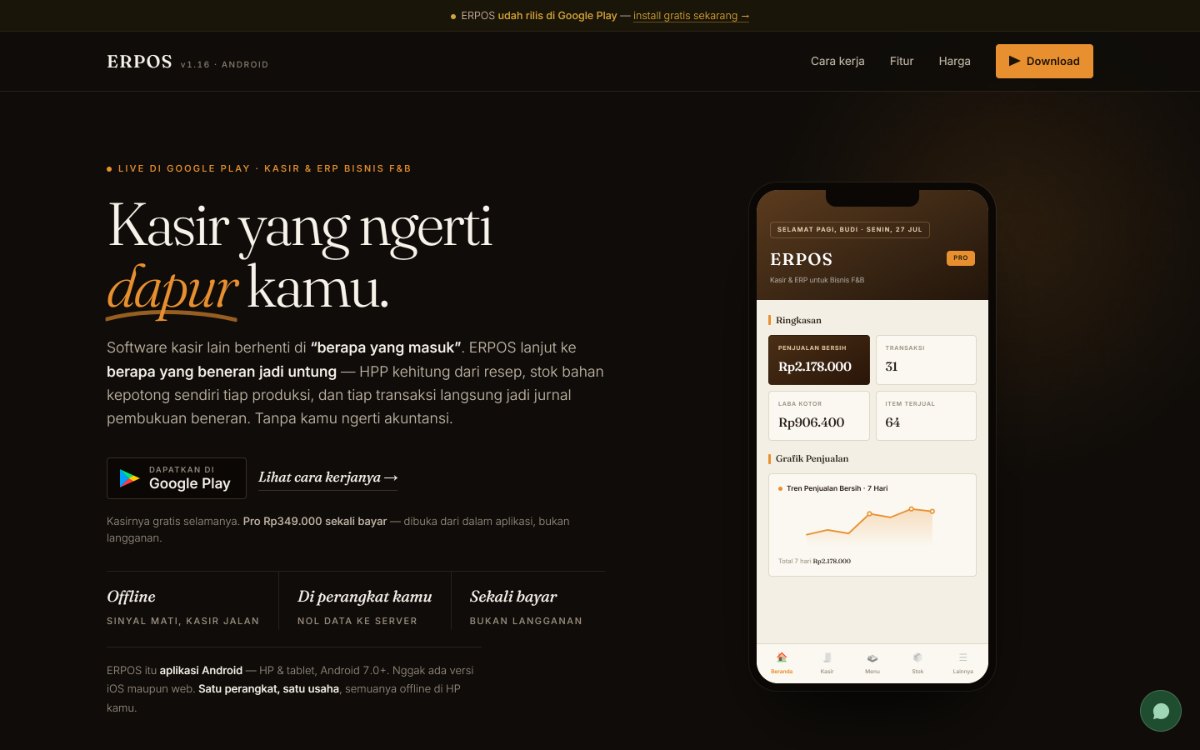 Landing page ERPOS